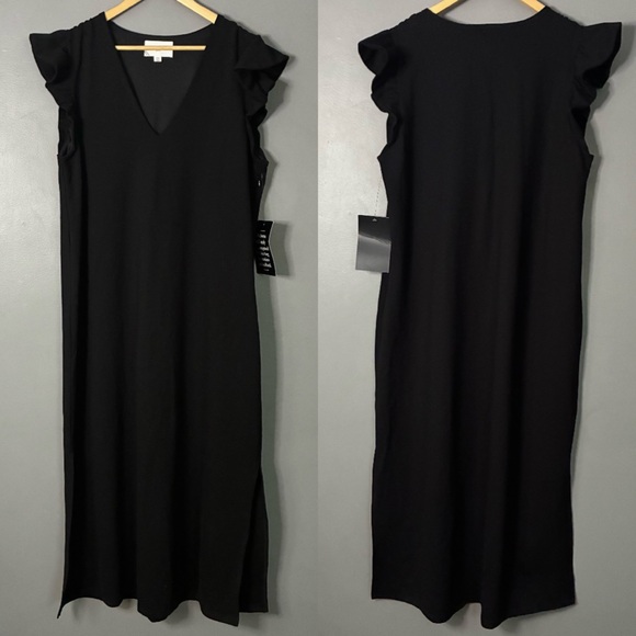 TUCKERNUCK POMANDER PLACE Black Flutter Sleeve Miko Dress Maxi Size XXL $168 - Picture 8 of 11